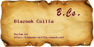 Blazsek Csilla névjegykártya
